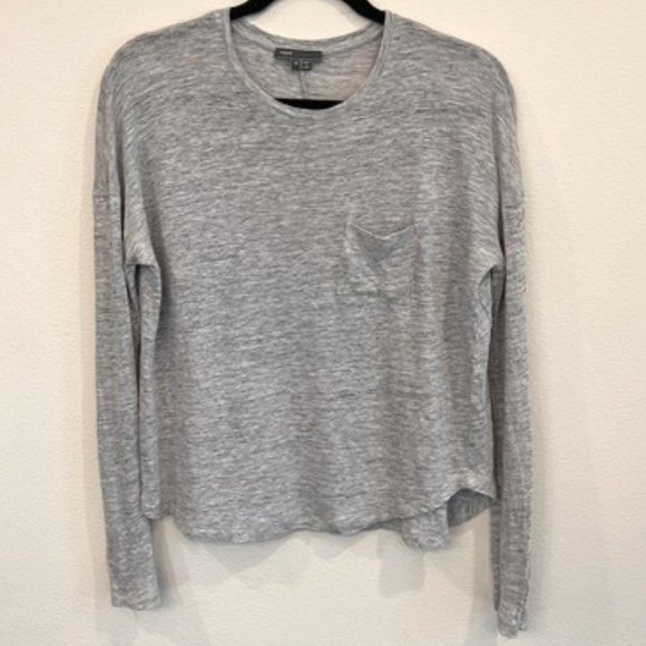 Vince | Tops | Vince Long Sleeve Linen Teetop With Pocket | Poshmark